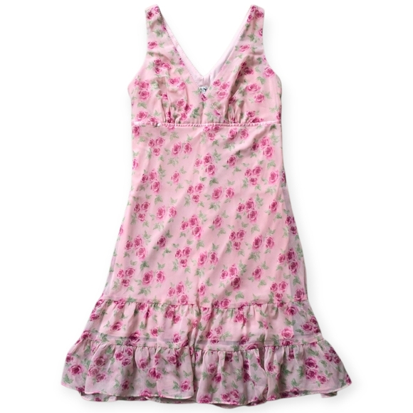 Vintage 90s DBY Pink Floral Dress – Size 7/8 - Picture 1 of 8